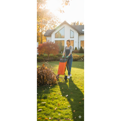 Подрібнювач садовий DS2500/40 KIT, 220В, 2500Вт, гілки до 40мм, ножі + подовжувач 10м помаранч.