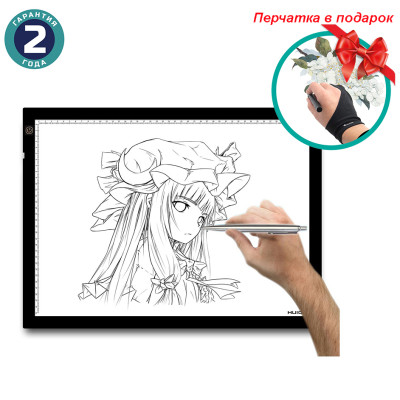 LED планшет (світлокопіювальний) Huion A3 + рукавичка