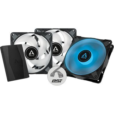 ARCTIC P12 PWM PST RGB (Black) - 3 Pack w/ controller
