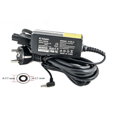 Блок живлення PowerPlant для ноутбука Asus 220V, 19V 40W 2.1A, 2.3х0.7мм (AS40F2307)