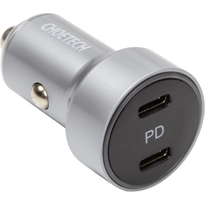 Автомобільний зарядний пристрій Choetech (2xUSB Type C) PD3.0 QC3.0 AFC 36W 2.4A (C0054)