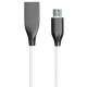 Кабель PowerPlant USB-microUSB, 2м, силікон, білий