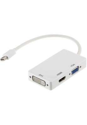 Переходник PowerPlant mini DisplayPort (Thunderbolt) - HDMI, DVI, VGA (3 в 1)