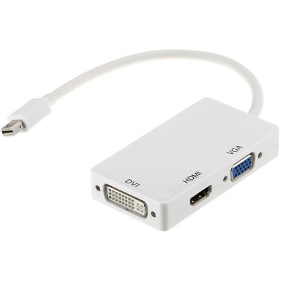 Перехідник PowerPlant mini DisplayPort (Thunderbolt)-HDMI, DVI, VGA (3 в 1)
