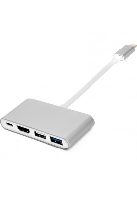 Перехідник PowerPlant Type-C (M) - 4*USB 2.0/3.0, HDMI, Type-C (F)