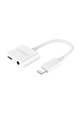 Зарядний та аудіо адаптер ORICO Lightning - 3.5 мм/Lightning (2LT-WH-BP)
