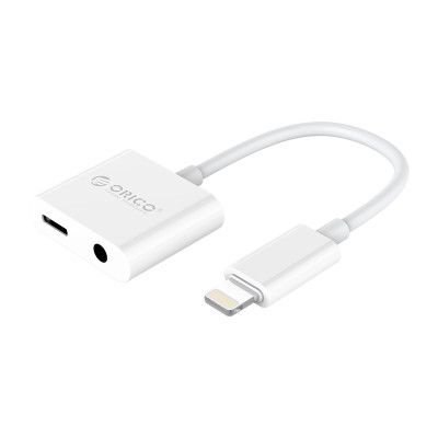 Зарядний та аудіо адаптер ORICO Lightning - 3.5 мм/Lightning (2LT-WH-BP)