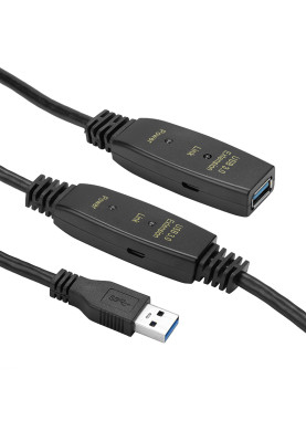 Активний подовжувач PowerPlant USB 3.0 AM - AF, 10 м