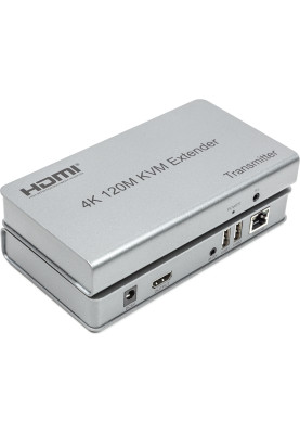 Подовжувач HDMI сигналу PowerPlant HDMI 4K/30hz, до 120м, через CAT5E/6 (HDES120-KVM)