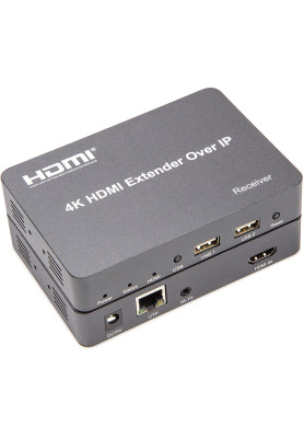 Подовжувач HDMI сигналу PowerPlant HDMI 4K/30hz, до 150м, через CAT5E/6 (HDES150-KVM)