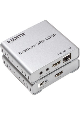 Подовжувач HDMI сигналу PowerPlant HDMI 4K/30hz, до 100м, через CAT5E/6, loop-out (HDES12-LOOP)