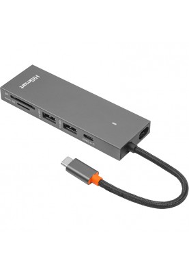 Адаптер PowerPlant USB Type-C - 2 x USB 3.0, HDMI, SD, TF