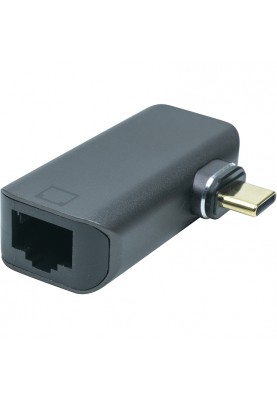 Адаптер PowerPlant USB Type-C - RJ-45, 100/1000Mb