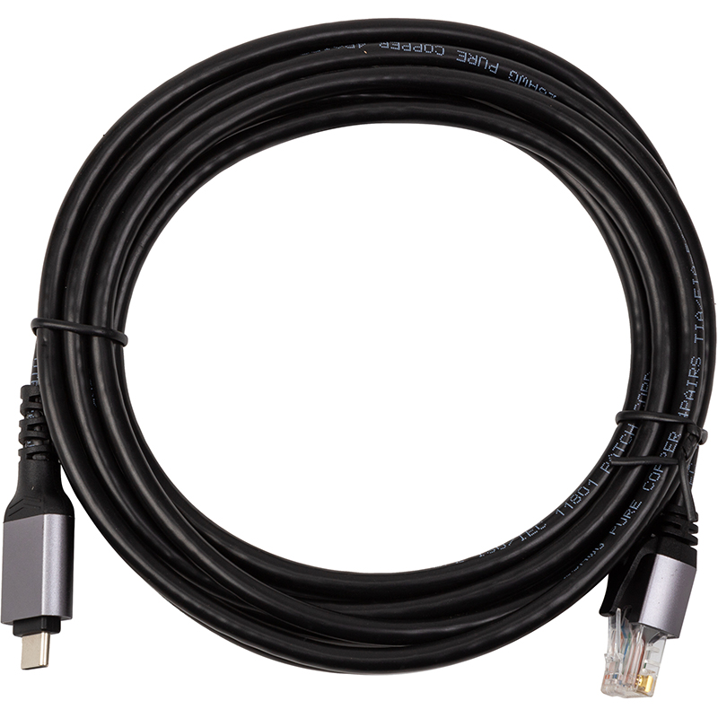 Кабель PowerPlant USB Type-C - RJ45, 3 м