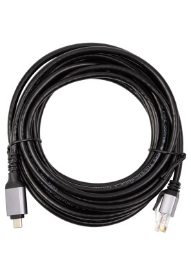 Кабель PowerPlant USB Type-C - RJ45, 5 м