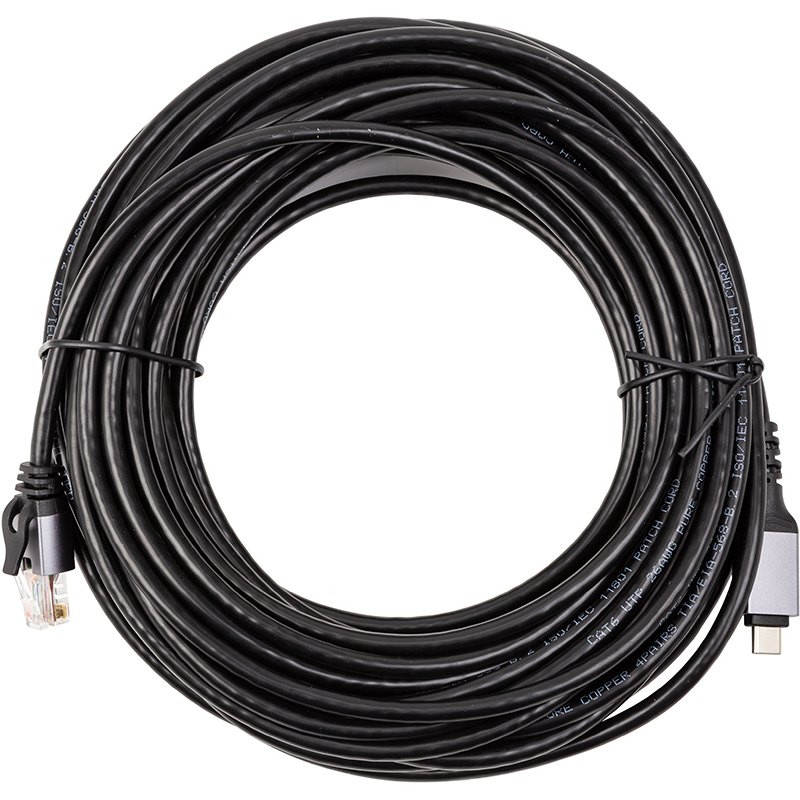 Кабель PowerPlant USB Type-C - RJ45, 15 м