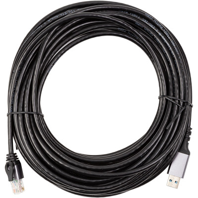 Кабель PowerPlant CAT6 UTP, USB3.0 Type-A - RJ45 15m