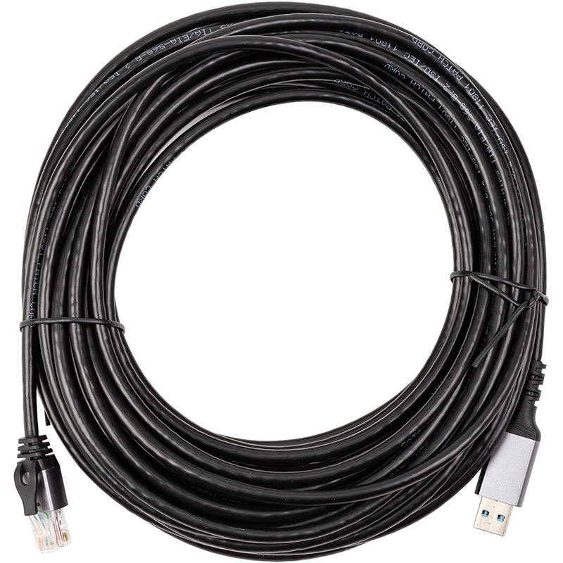 Кабель PowerPlant CAT6 UTP, USB3.0 Type-A - RJ45 15m