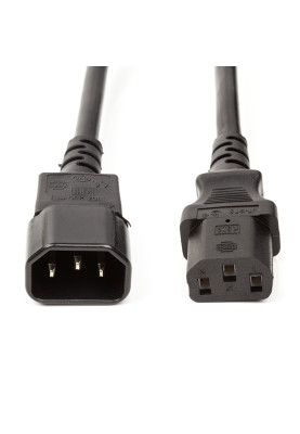 Кабель живлення PowerPlant IEC C13-C14, Cu 3x1.5мм2, 3м