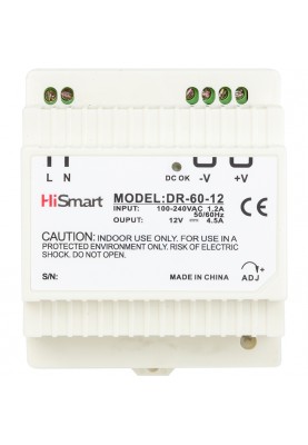 Блок живлення HiSmart 12V, 4.5A, 60W, DIN