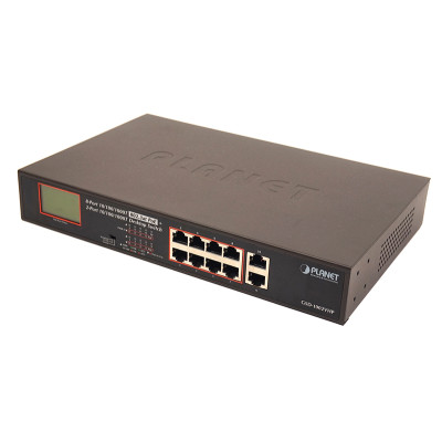 Некерований гігабітний комутатор PoE Planet GSD-1002VHP (8Port 10/100/1000Mbps 802.3atPoE+2Port