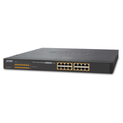 Некерований гігабітний комутатор PoE Planet GSW-1600HP (16-Port 10/100/1000Mbps 802.3at PoE+)