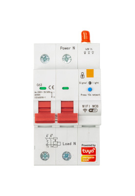 Розумний автоматичний вимикач Tuya Wifi SCB02, 63A