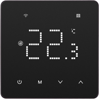 Програмований термостат для опалення TUYA Wi-Fi, 16A, 230VAC, чорний