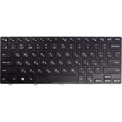 Клавіатура для ноутбука DELL Inspiron 14 3000, 3441, чорний, чорний фрейм