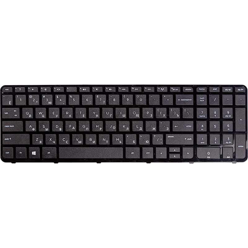 Клавіатура для ноутбука HP Pavilion 17-e152sr чорний, чорний фрейм