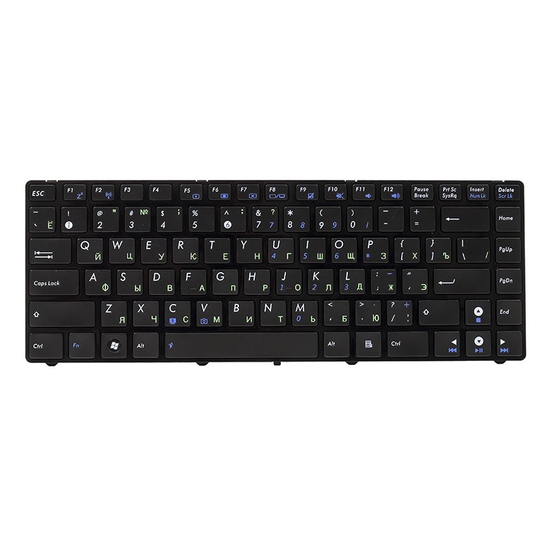 Клавiатура для ноутбука ASUS A42, K42, N82 чoрний, чoрний фрейм