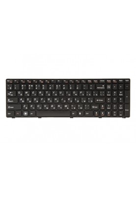 Клавiатура для ноутбука IBM/LENOVO G580, N580 чoрний, чoрний фрейм