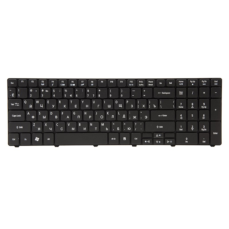 Клавiатура для ноутбука ACER Aspire 5236, eMahines E440 чoрний, чoрний фрейм