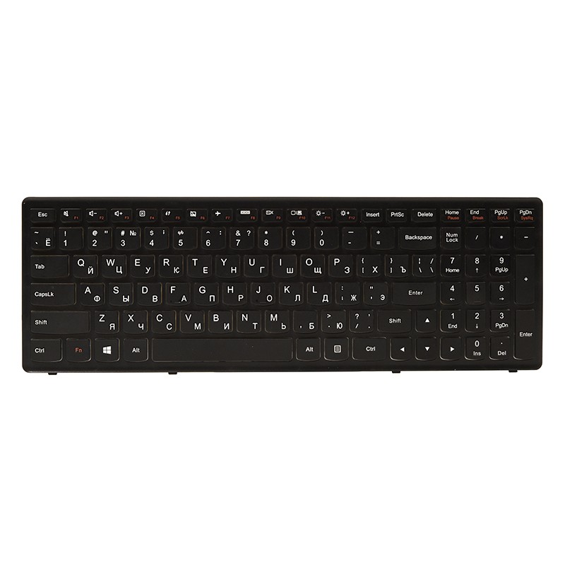 Клавiатура для ноутбука IBM/LENOVO IdeaPad Flex 15, G500s чорний, чорний фрейм