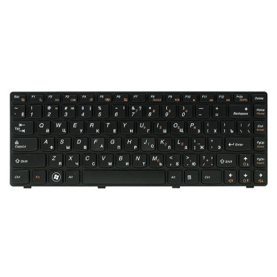Клавiатура для ноутбука IBM/LENOVO IdeaPad G480 чорний, чорний фрейм