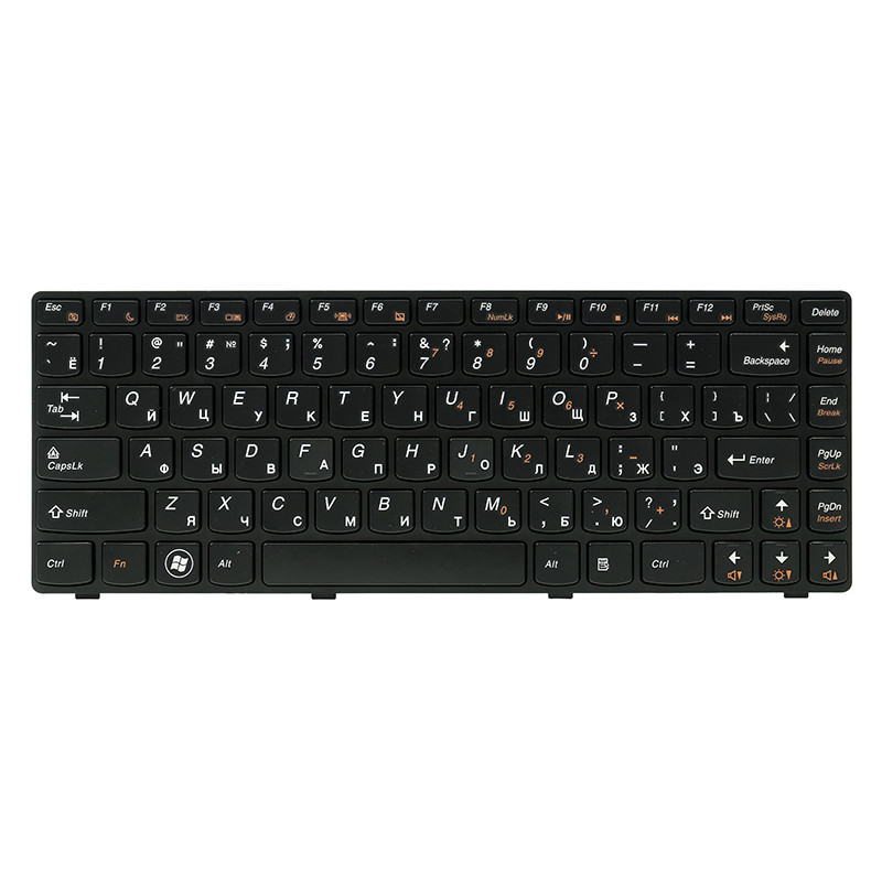 Клавiатура для ноутбука IBM/LENOVO IdeaPad G480 чорний, чорний фрейм