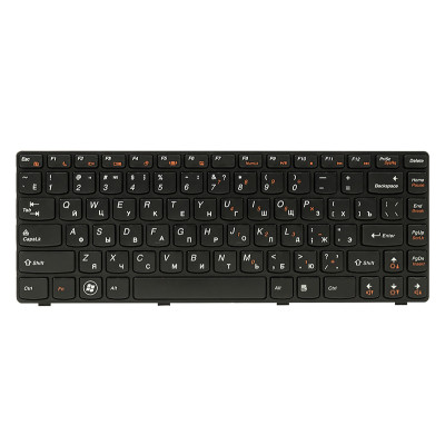 Клавiатура для ноутбука IBM/LENOVO IdeaPad G470 чорний, чорний фрейм