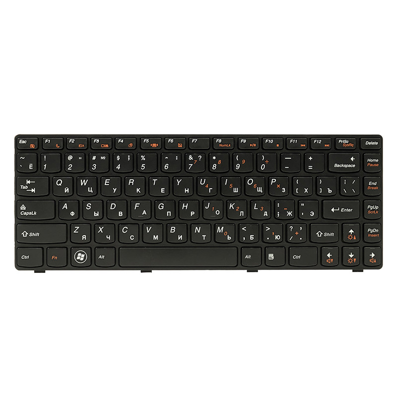 Клавiатура для ноутбука IBM/LENOVO IdeaPad G470 чорний, чорний фрейм