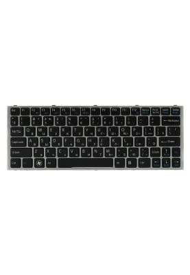 Клавiатура для ноутбука SONY YB YA чорний, сiрий фрейм