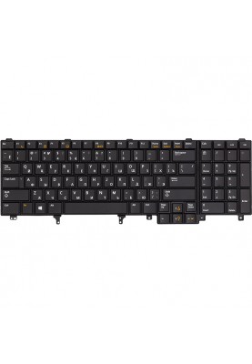 Клавіатура для ноутбука DELL Latitude E6520 чорна, чорний фрейм, підсвітка