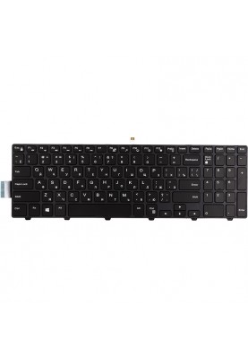 Клавіатура для ноутбука DELL Inspiron 15 3000 чорна, чорний фрейм, підсвітка