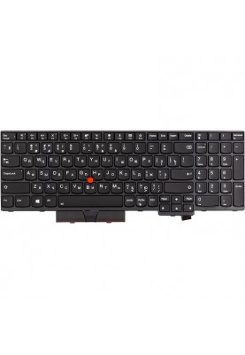 Клавіатура для ноутбука LENOVO Thinkpad T570 чорна, чорний фрейм, підсвітка