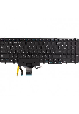 Клавіатура для ноутбука DELL Latitude E5580 чорна, без фрейму, підсвітка