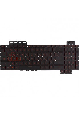 Клавіатура для ноутбука ASUS TUF Gaming FX504GD чорна, без фрейму, підсвітка