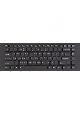 Клавіатура для ноутбука Sony Vaio VPC-EA чорна, чорний фрейм