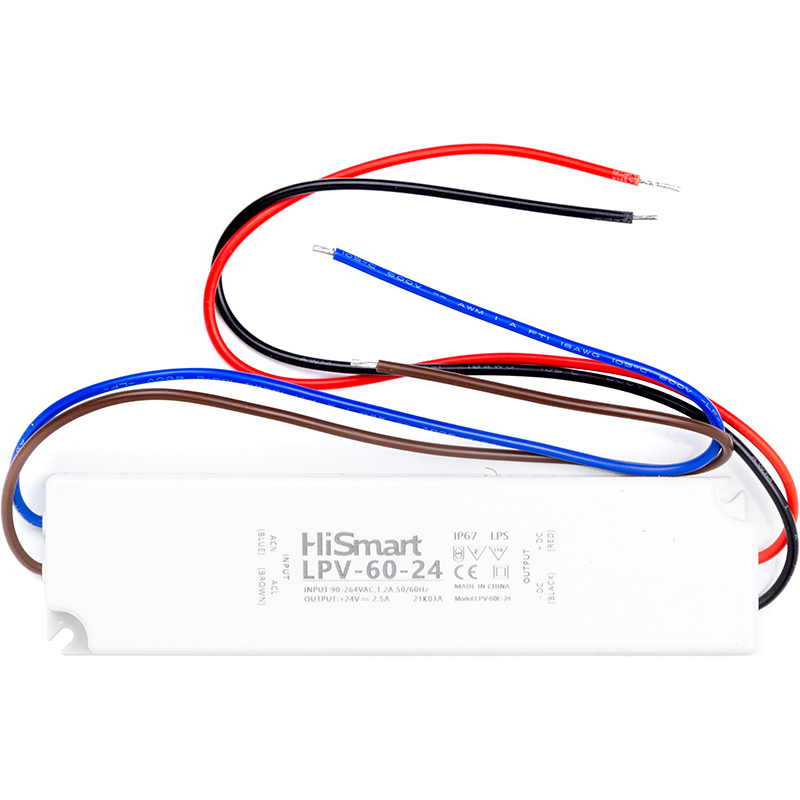 Блок живлення HiSmart 24V, 2.5А, 60W, IP67