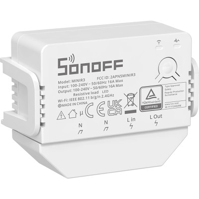 Розумний 1-канальний перемикач Sonoff WiFi MINIR3, 3500W