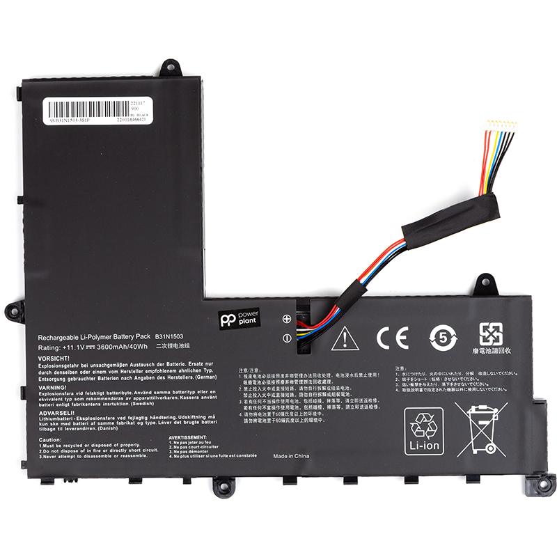 Акумулятор PowerPlant для ноутбуків ASUS EeeBook E202SA (B31N1503) 11.1V 3600mAh