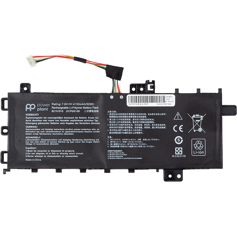 Акумулятор PowerPlant для ноутбуків ASUS VivoBook 14 (C21n1818-1) 7.6V 4150mAh