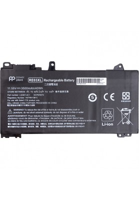 Акумулятор PowerPlant для ноутбуків HP ProBook 450 G6 (RE03XL) 11.55V 3500mAh